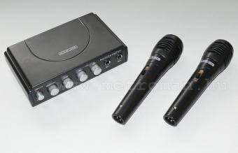 Karaoke keverő és mikrofon készlet, König HAV-KM11